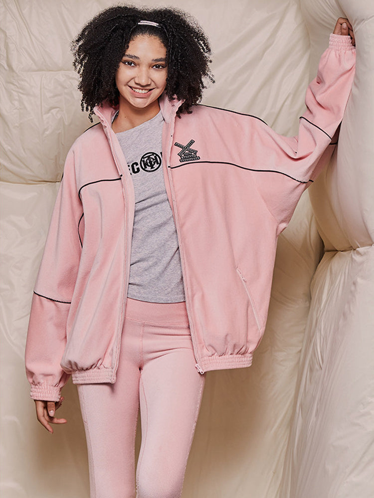 TCH Rhinestone Embroidered Faux Zip Up Jacket pink HighEnd Luxury Streetwear Brand Official Showcase