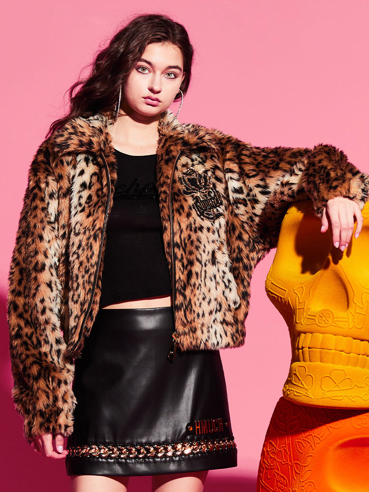 tch rhinestone faux fur leopard coat leopardprint HighEnd Luxury Streetwear Brand Official Showcase