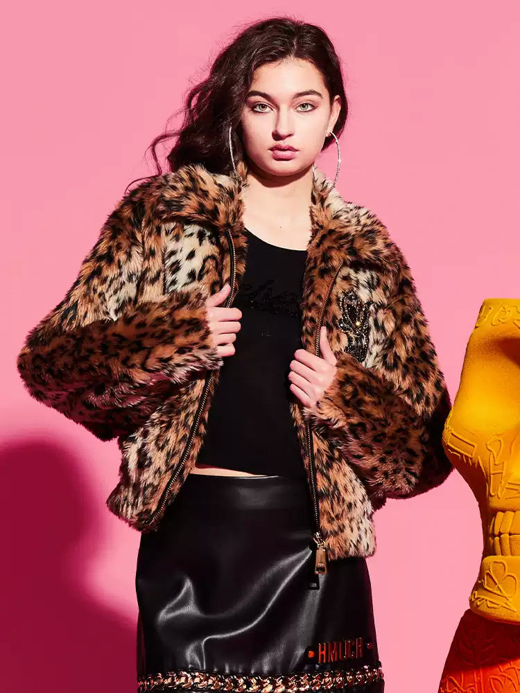 tch rhinestone faux fur leopard coat leopardprint HighEnd Luxury Streetwear Brand Official Showcase