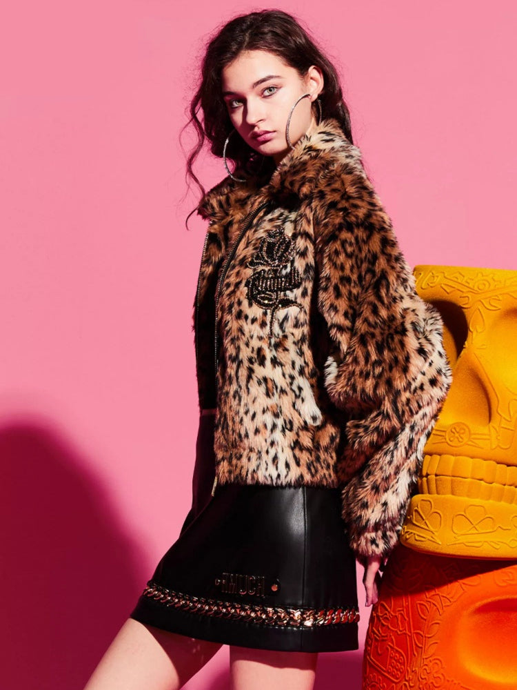 tch rhinestone faux fur leopard coat leopardprint HighEnd Luxury Streetwear Brand Official Showcase