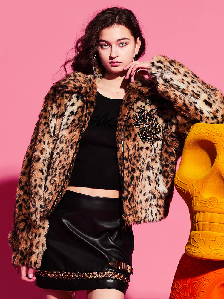 tch rhinestone faux fur leopard coat leopardprint HighEnd Luxury Streetwear Brand Official Showcase