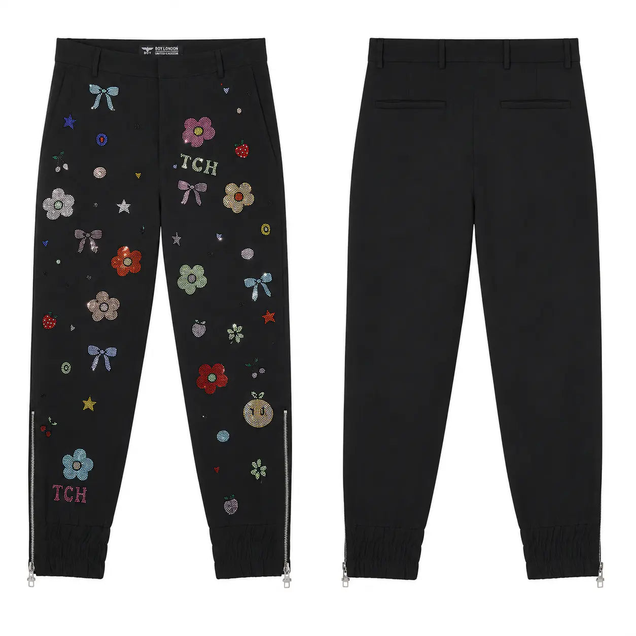 TCH Rhinestone Floral Jogger Pants - 6