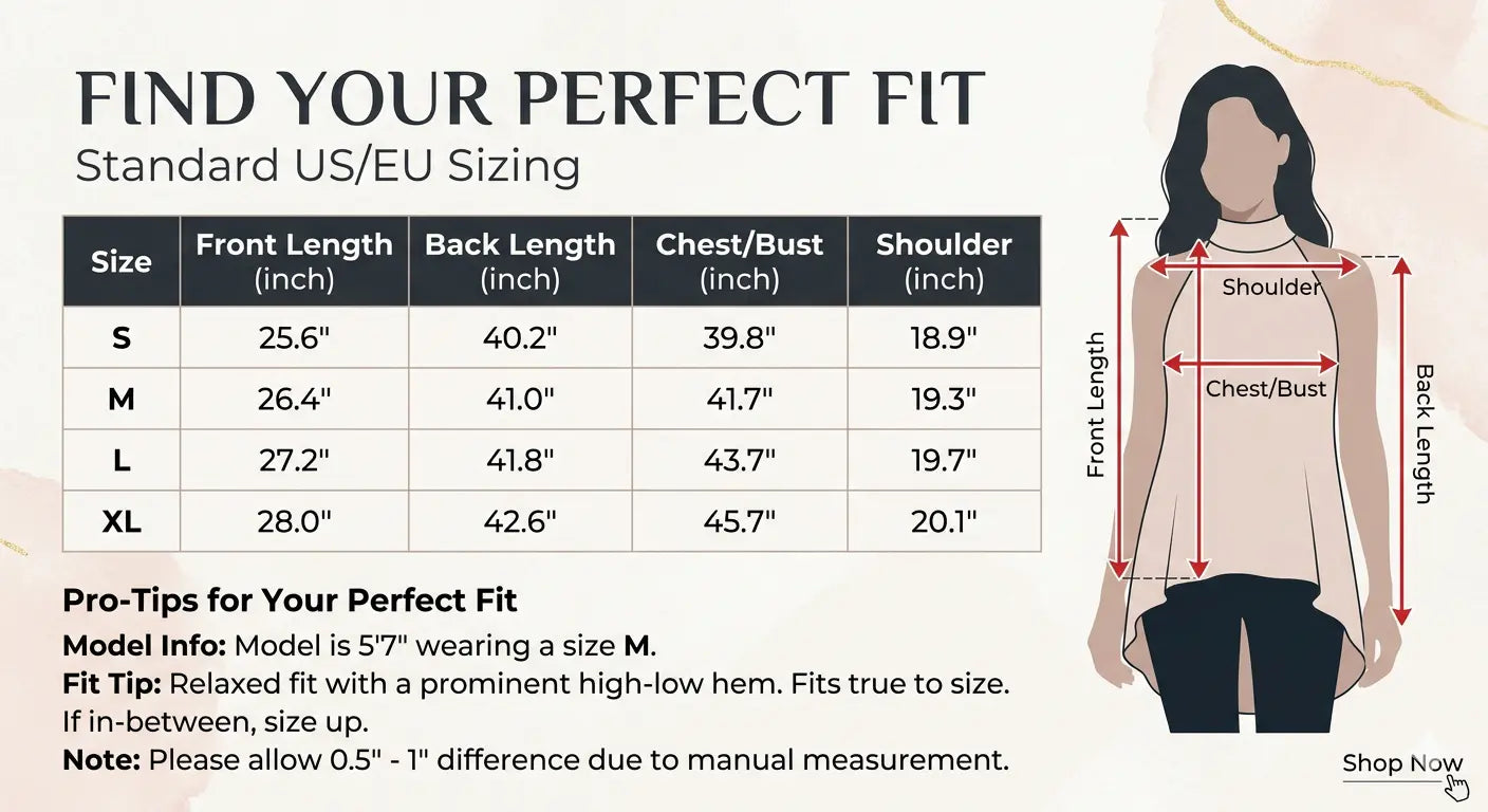 Measurement chart for clothing fit with a woman's silhouette and dimensions. TCH Rhinestone Gold Dragon Poster Sweatshirt