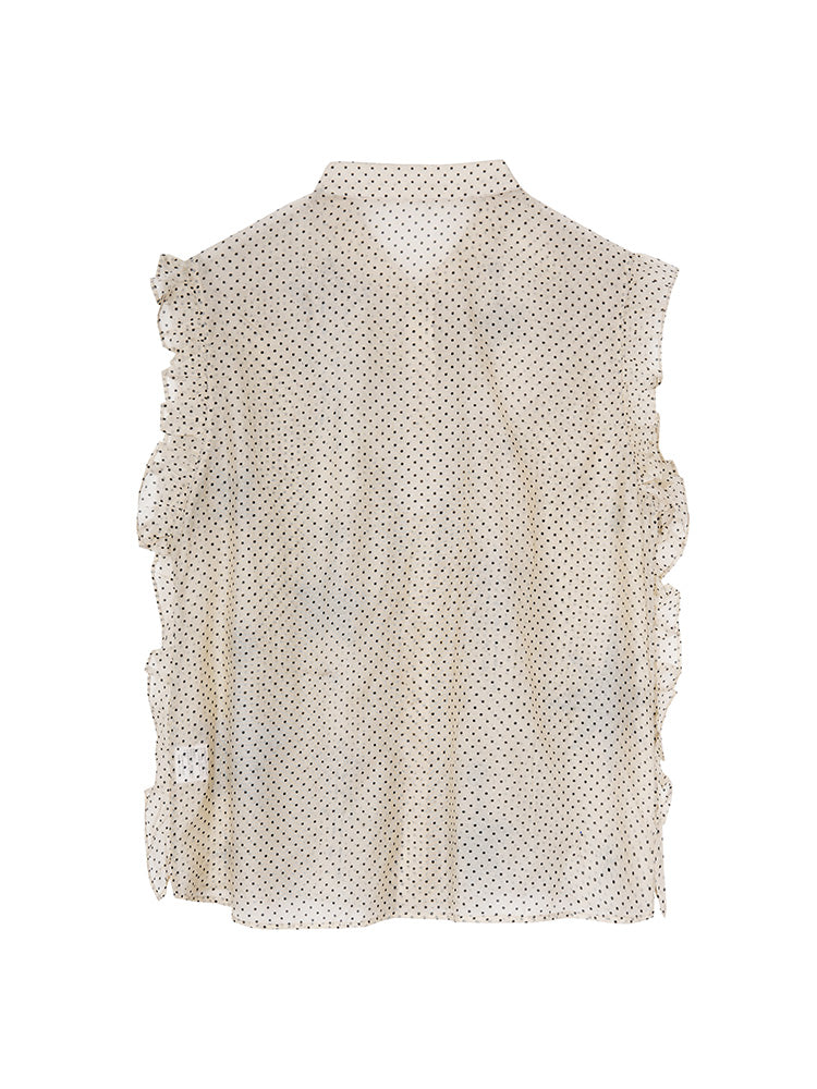 tch rhinestone graphic polka dots sleeveless top beige HighEnd Luxury Streetwear Brand Official Showcase