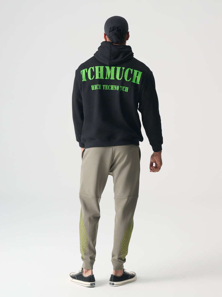 TCH Rhinestone Graphic Print Hooded Sweatshirt black HighEnd Luxury Streetwear Brand Official Showcase