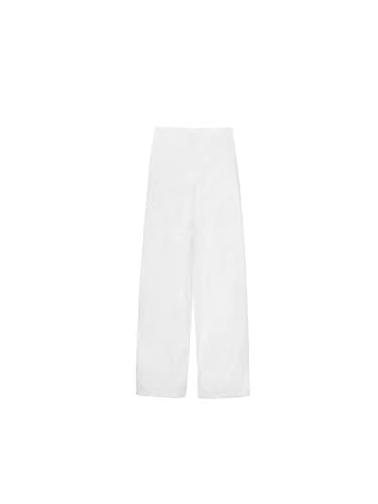 tch rhinestone high waist jacquard palazzo trousers white HighEnd Luxury Streetwear Brand Official Showcase