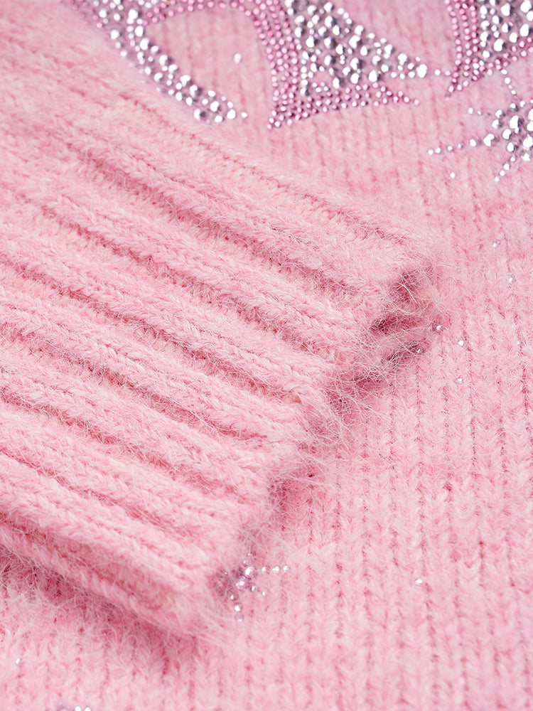 tch rhinestone knit 3-piece lounge outfit pink HighEnd Luxury Streetwear Brand Official Showcase