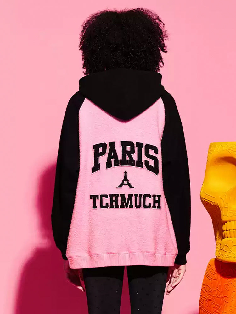 tch rhinestone letter fleece hoodie sweatshirt pink HighEnd Luxury Streetwear Brand Official Showcase