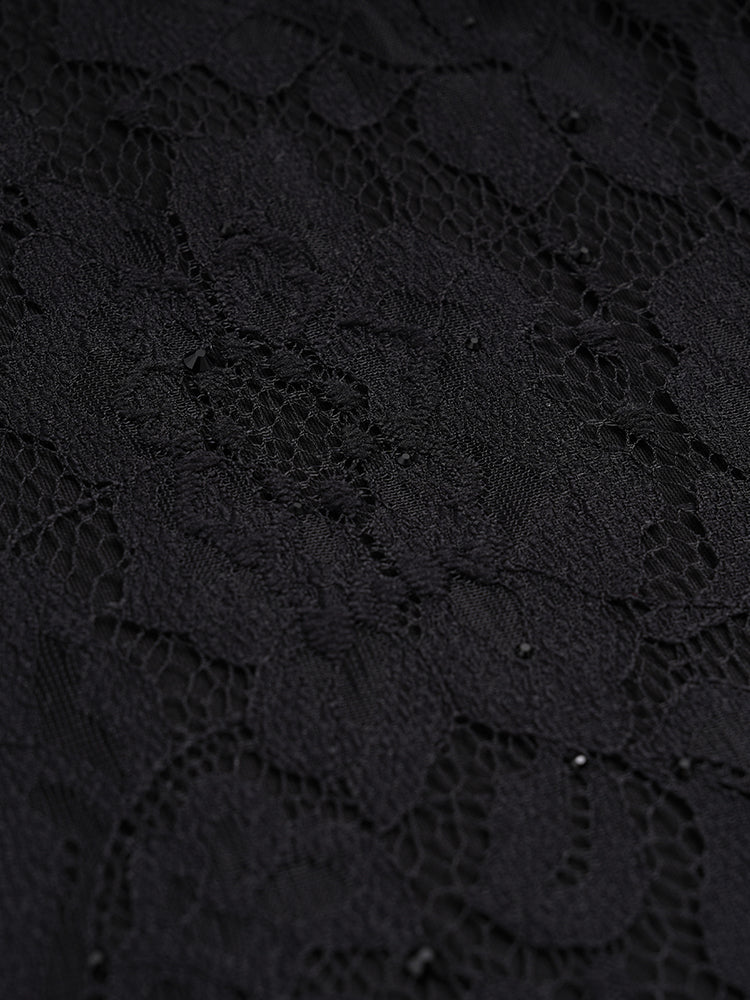 tch rhinestone logo print lace midi dress black HighEnd Luxury Streetwear Brand Official Showcase