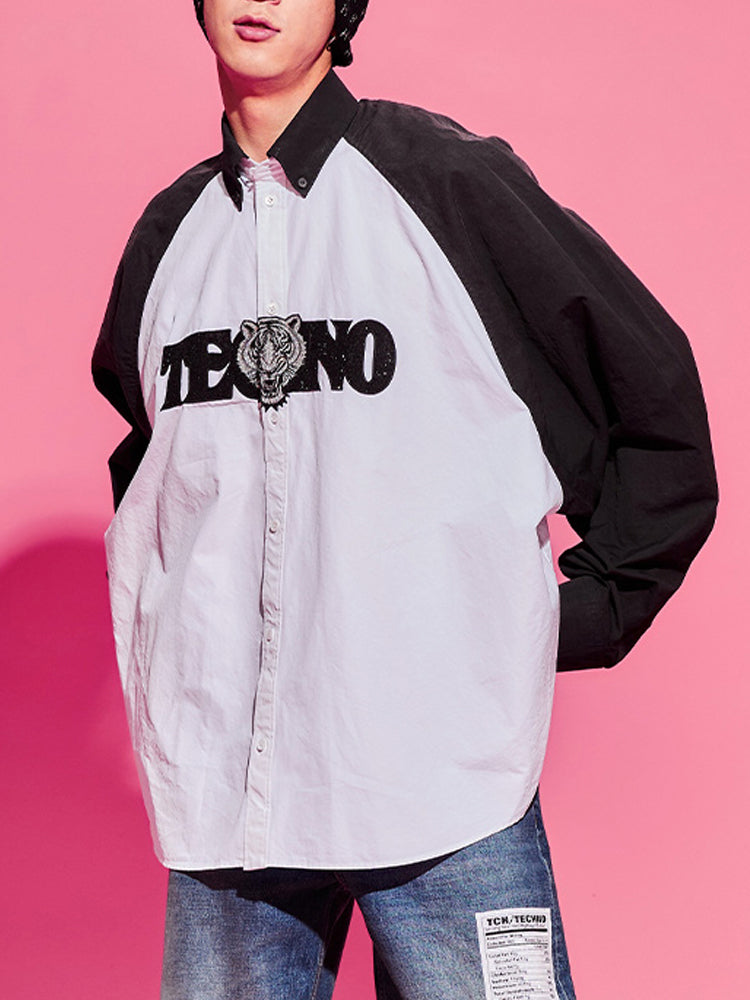 tch rhinestone oversized bicolor shirt white HighEnd Luxury Streetwear Brand Official Showcase