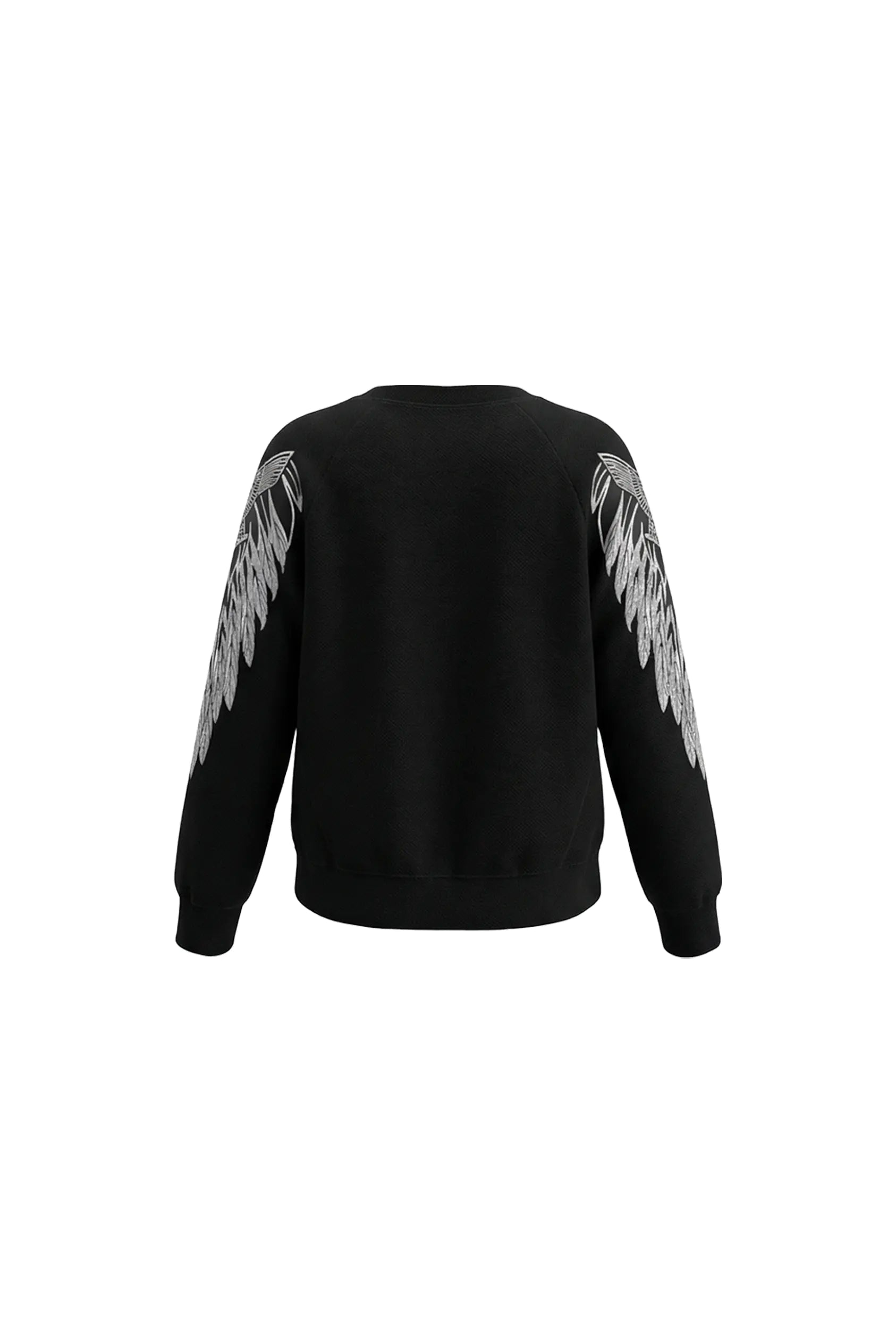 Black skirt on a light gray background, TCH Rhinestone Peony Wing Graphic Crew Neck Sweatshirt