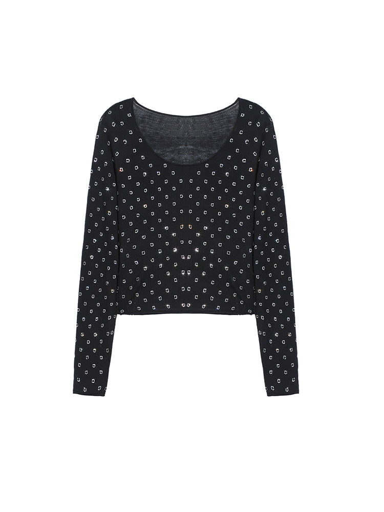 tch rhinestone scoop neck cropped top black HighEnd Luxury Streetwear Brand Official Showcase