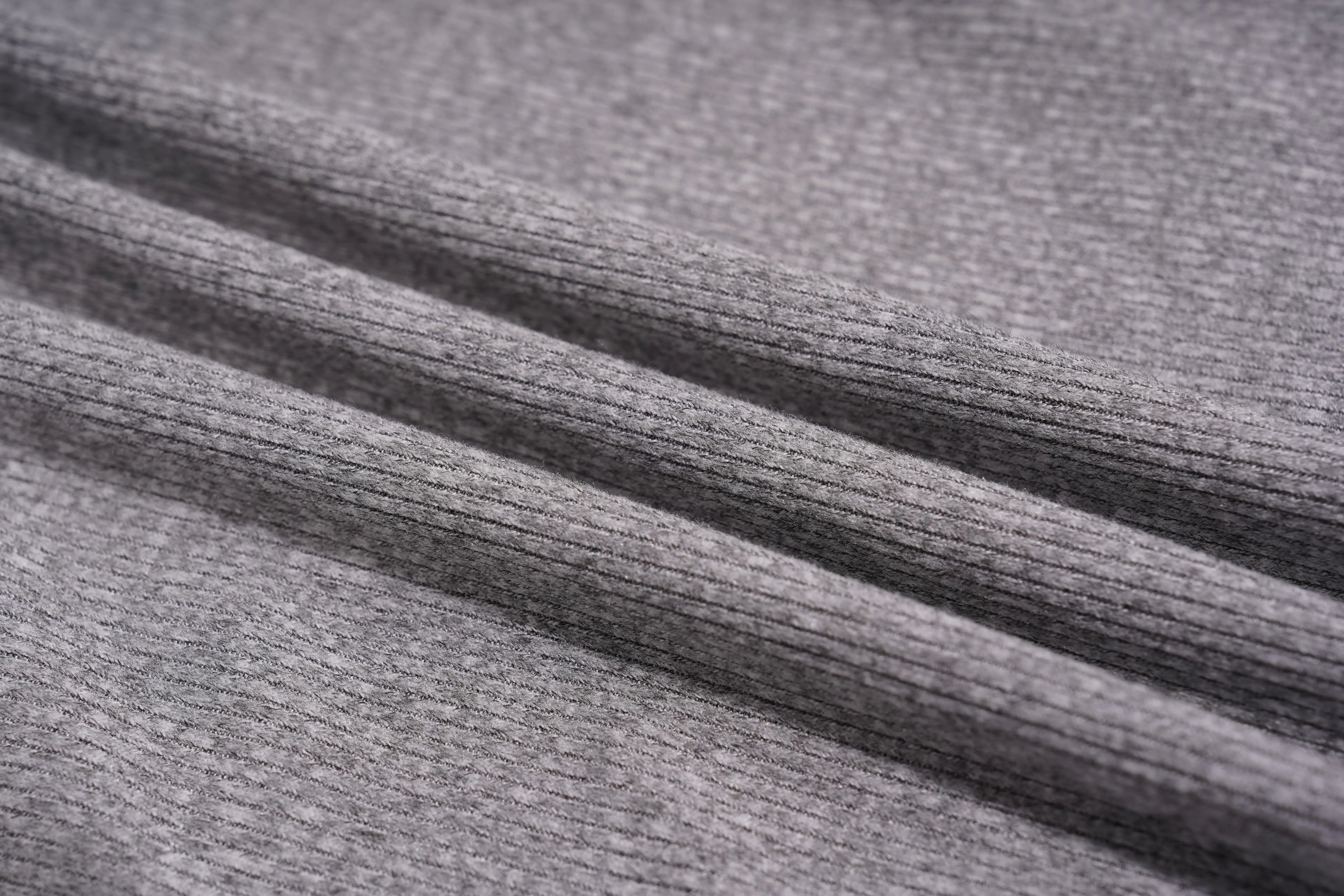 Close-up of gray fabric with visible texture, TCH Rhinestone Signature Ribbed Tank Top