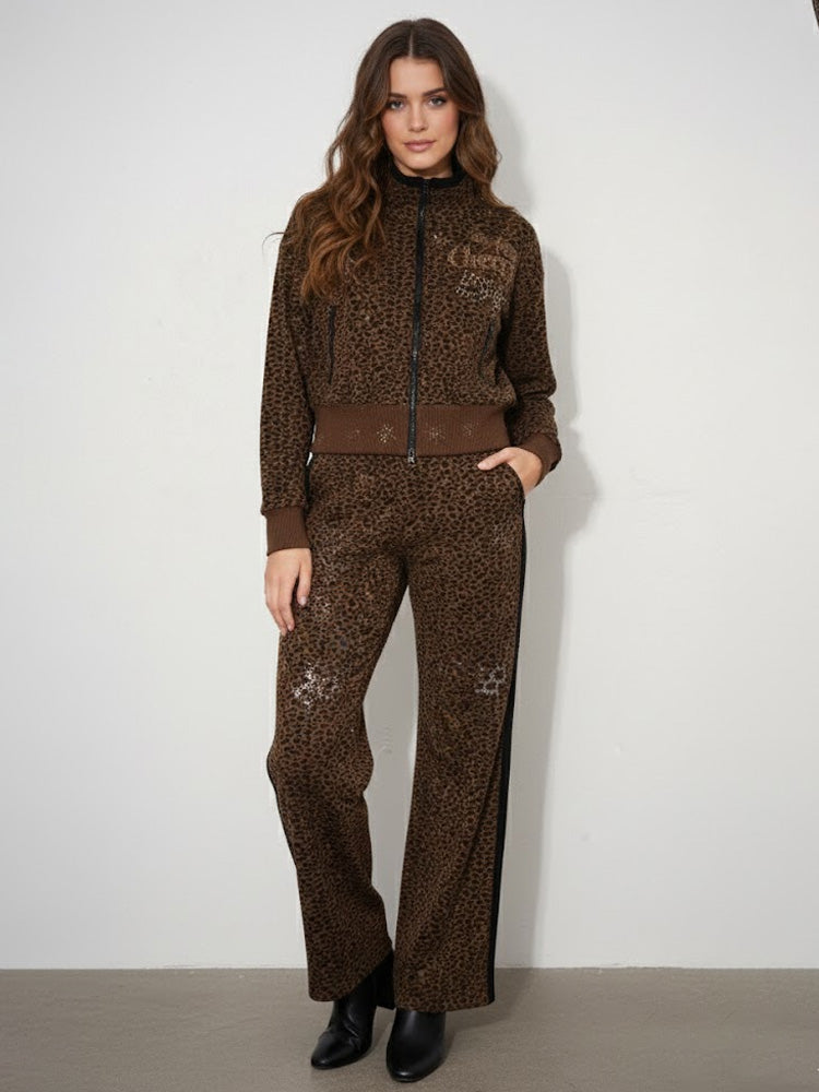 TCH Rhinestone Star & Cherry Leopard Track Set leopardprint HighEnd Luxury Streetwear Brand Official Showcase