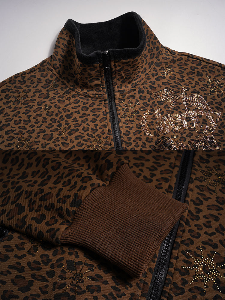 TCH Rhinestone Star & Cherry Leopard Track Set leopardprint HighEnd Luxury Streetwear Brand Official Showcase