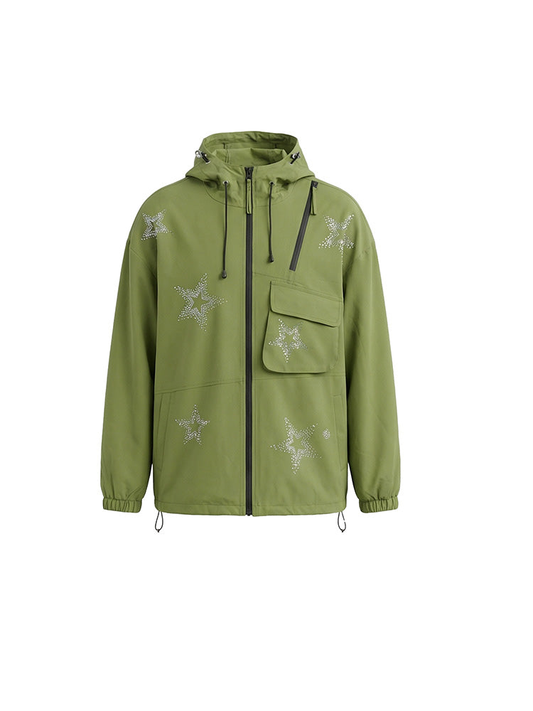 TCH Rhinestone Star Windbreaker Hooded Jacket-6