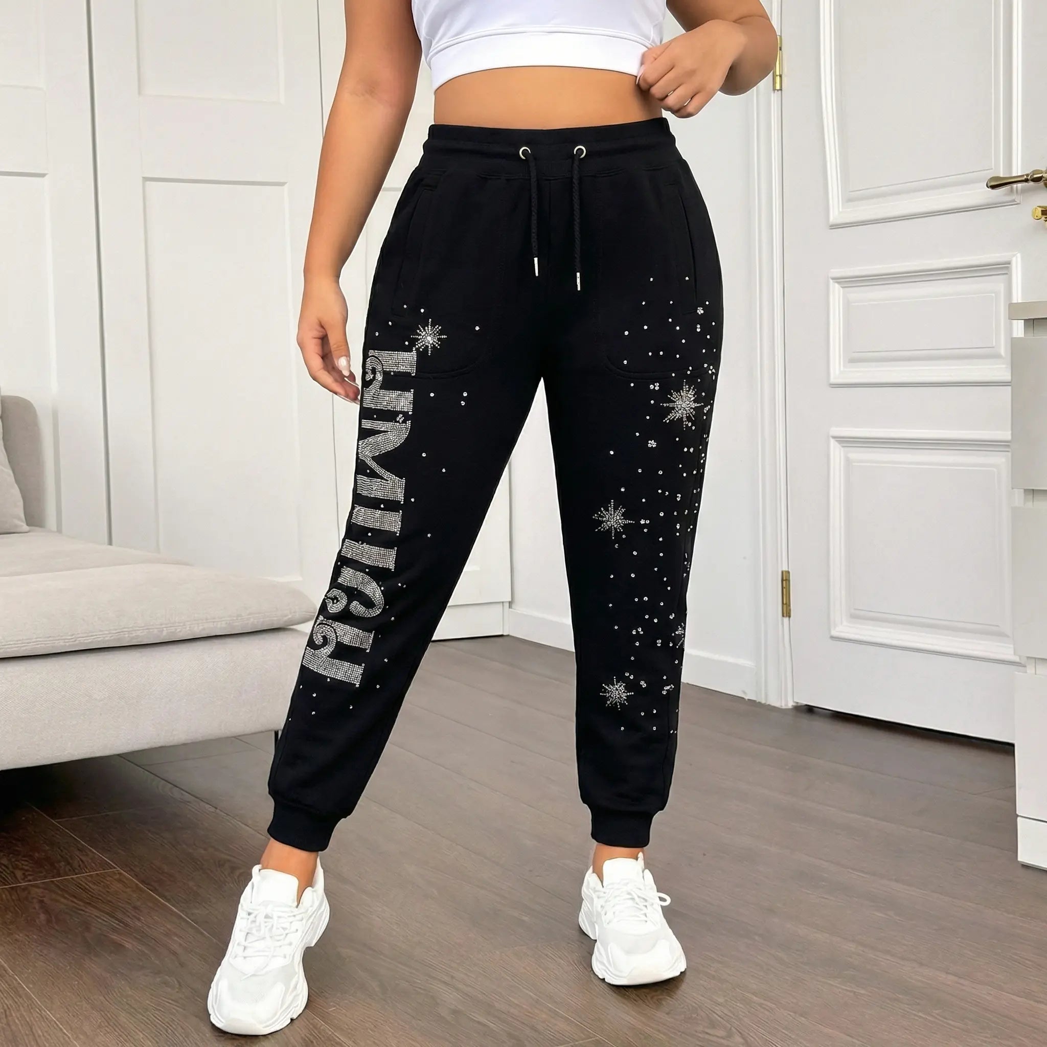 TCH Rhinestone Starfield Jogger Pants Luxury Streetwear Brand Official Showcase