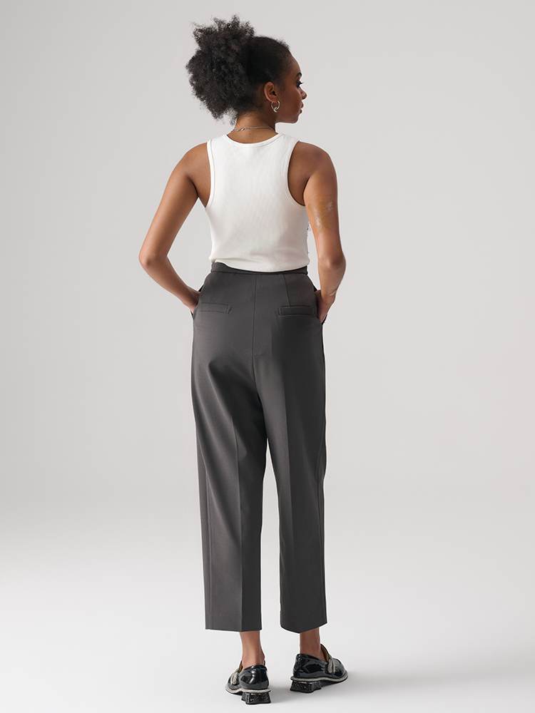 tch rhinestone straight pleated trousers black HighEnd Luxury Streetwear Brand Official Showcase