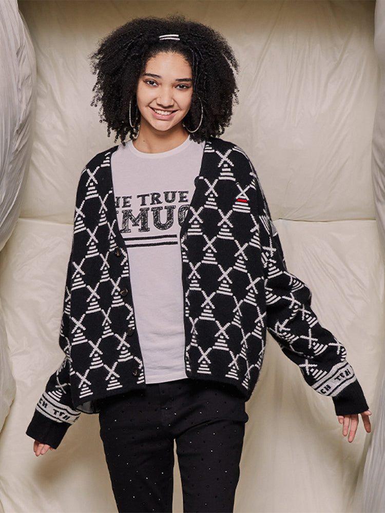 tch rhinestone striped knitted cardigan black HighEnd Luxury Streetwear Brand Official Showcase