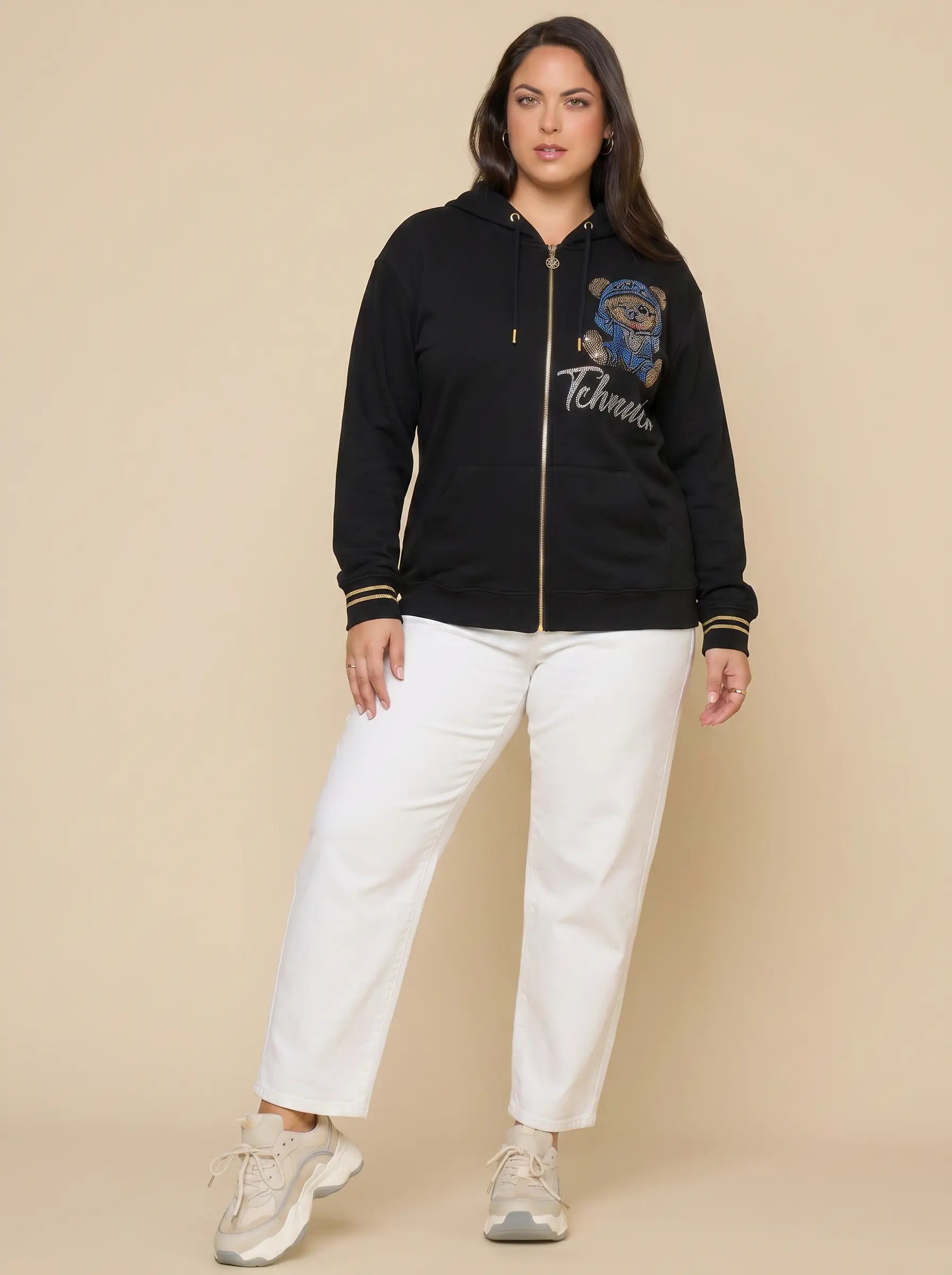 TCH Rhinestone Teddy Zip Hoodie Luxury Streetwear Brand Official Showcase