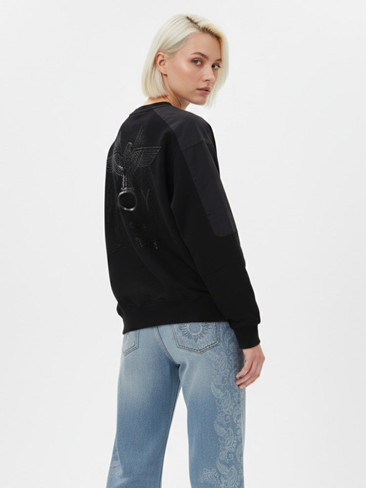 tch rhinestone unisex cotton sweatshirt with pocket black HighEnd Luxury Streetwear Brand Official Showcase