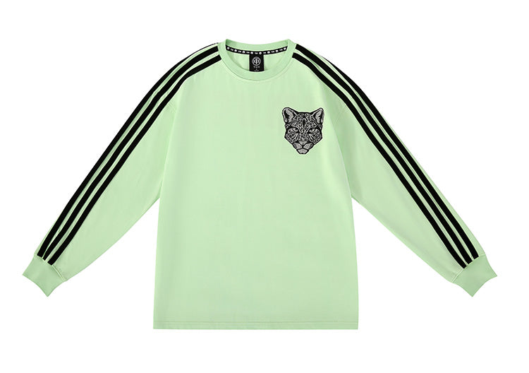 tch rhinestone university striped sweatshirt lightgreen HighEnd Luxury Streetwear Brand Official Showcase