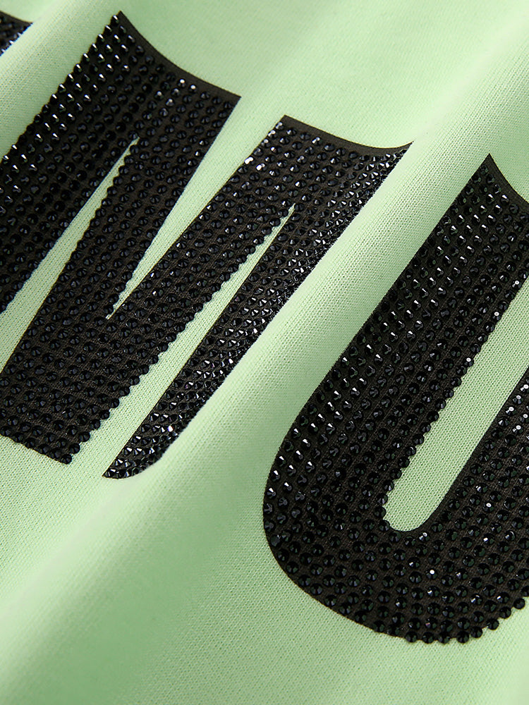 tch rhinestone university striped sweatshirt lightgreen HighEnd Luxury Streetwear Brand Official Showcase