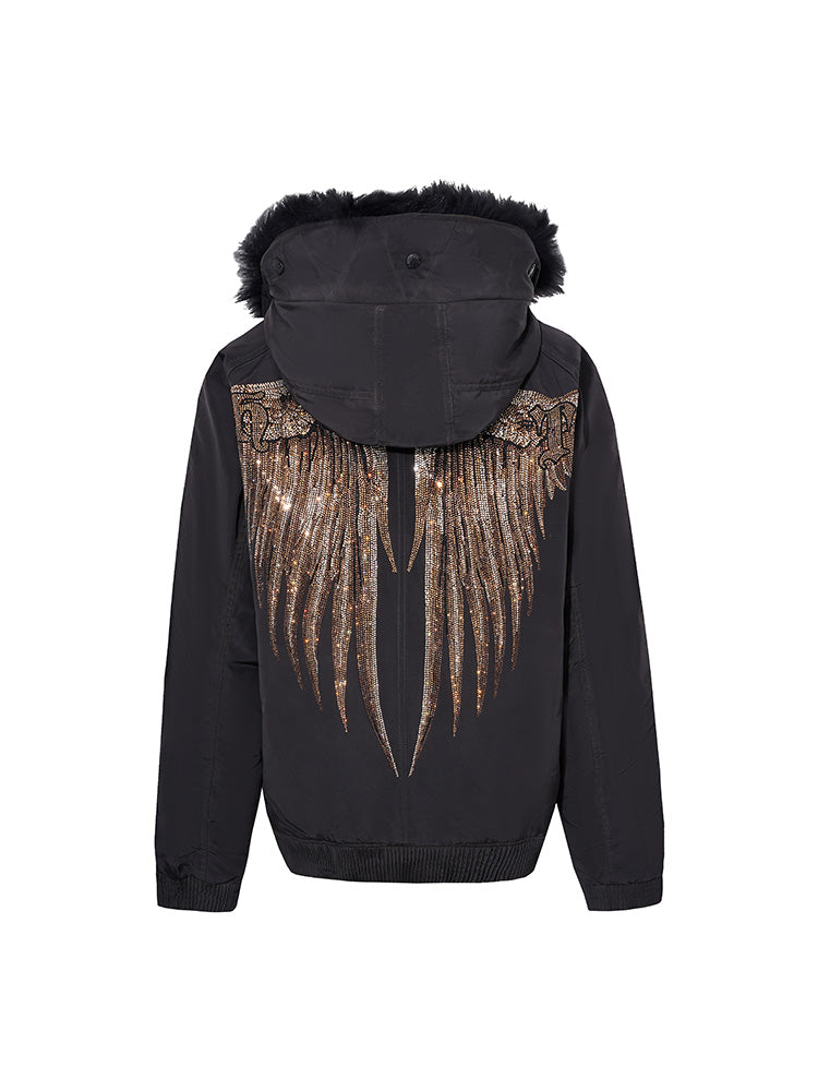 tch rhinestone wing hooded down jacket black HighEnd Luxury Streetwear Brand Official Showcase