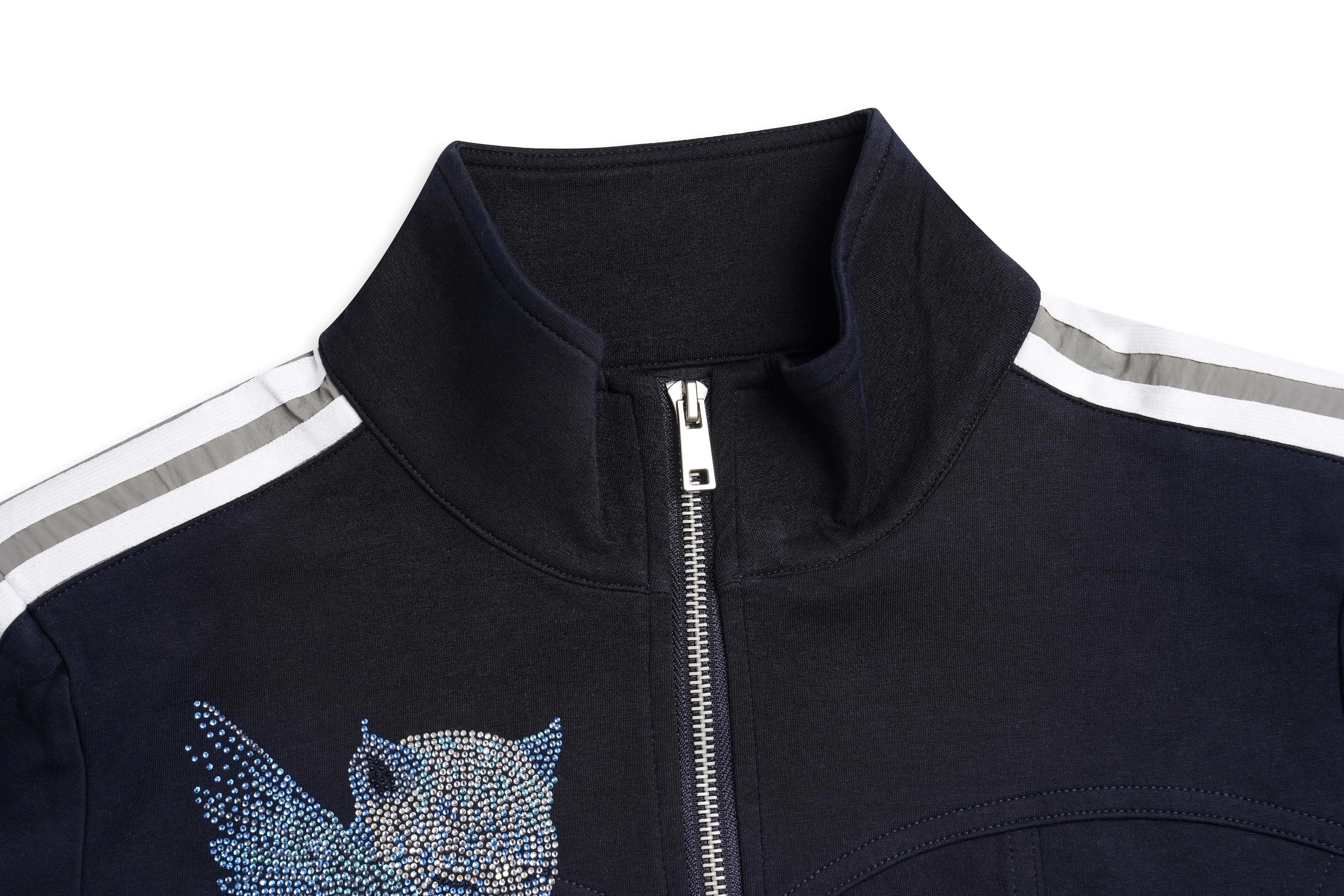 TCH Rhinestone Winged Kitty Zip-Up Tracksuit Set - 2