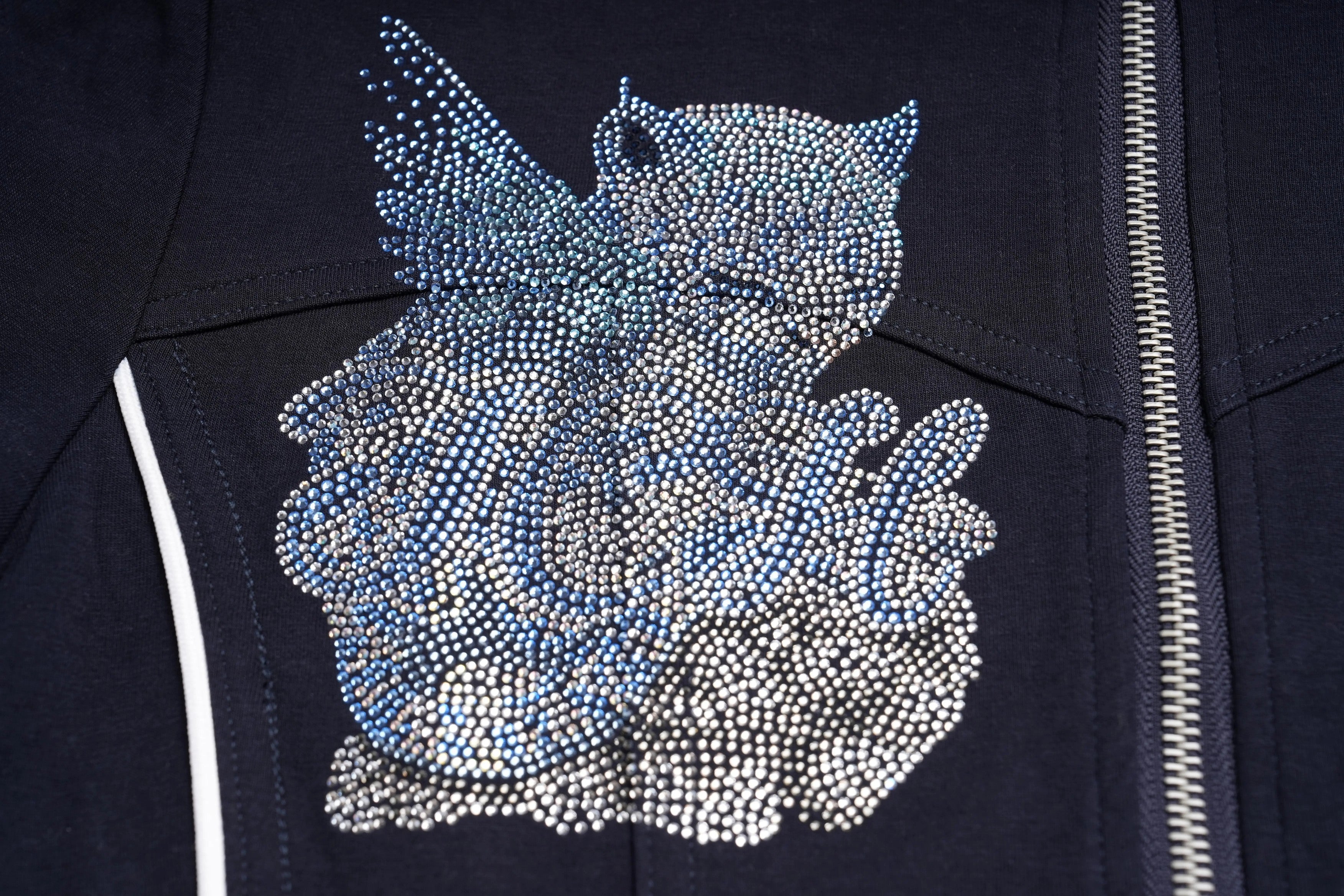 TCH Rhinestone Winged Kitty Zip-Up Tracksuit Set - 3