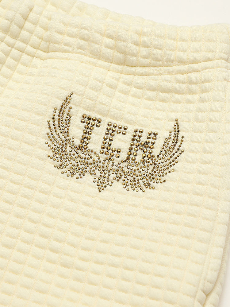 tch rhinestone wings elastic wait shorts khaki1 HighEnd Luxury Streetwear Brand Official Showcase