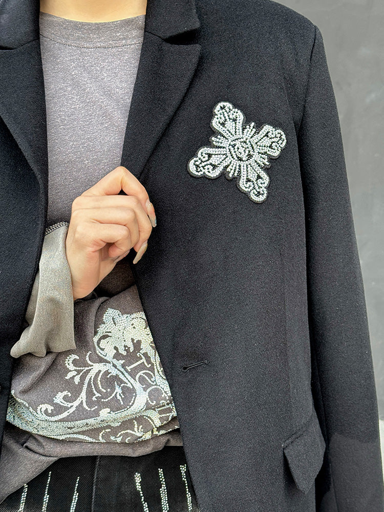 tch rhinestone wings textured blazer black HighEnd Luxury Streetwear Brand Official Showcase