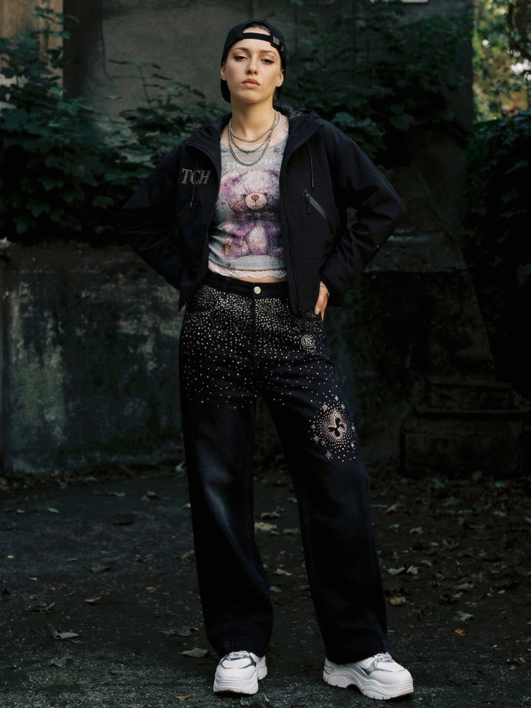 TCH Rhinestone Wings Windbreaker Jacket-3