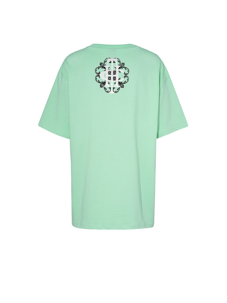 tch rhinestones lace graphic t shirt lightgreen HighEnd Luxury Streetwear Brand Official Showcase