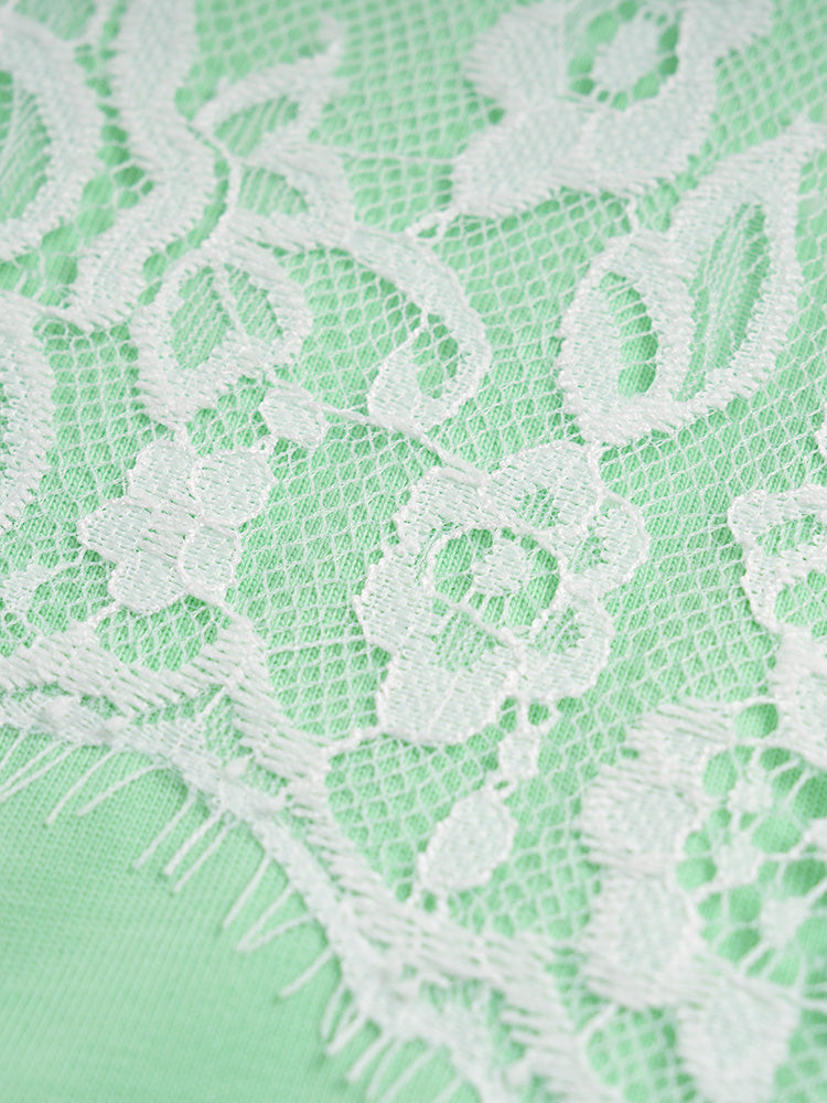 tch rhinestones lace graphic t shirt lightgreen HighEnd Luxury Streetwear Brand Official Showcase