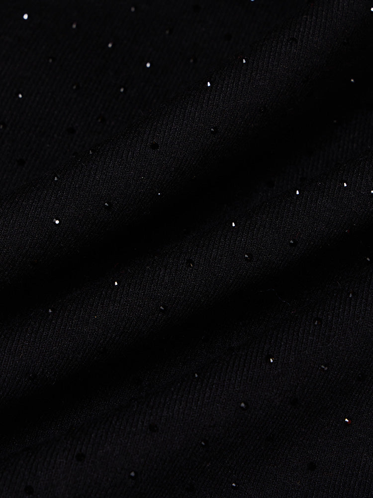tch slim fit rhinestone irregular blouse black HighEnd Luxury Streetwear Brand Official Showcase