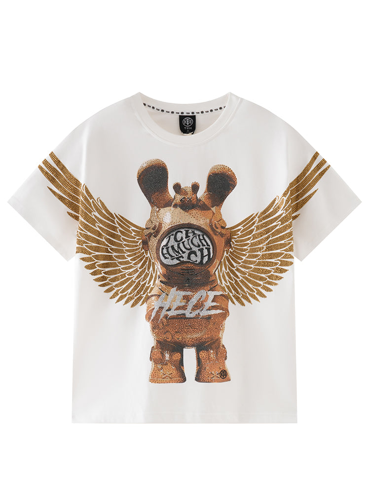 TCH Space Rabbit Round Neck Pullover Short Sleeve T-Shirt yellow HighEnd Luxury Streetwear Brand Official Showcase
