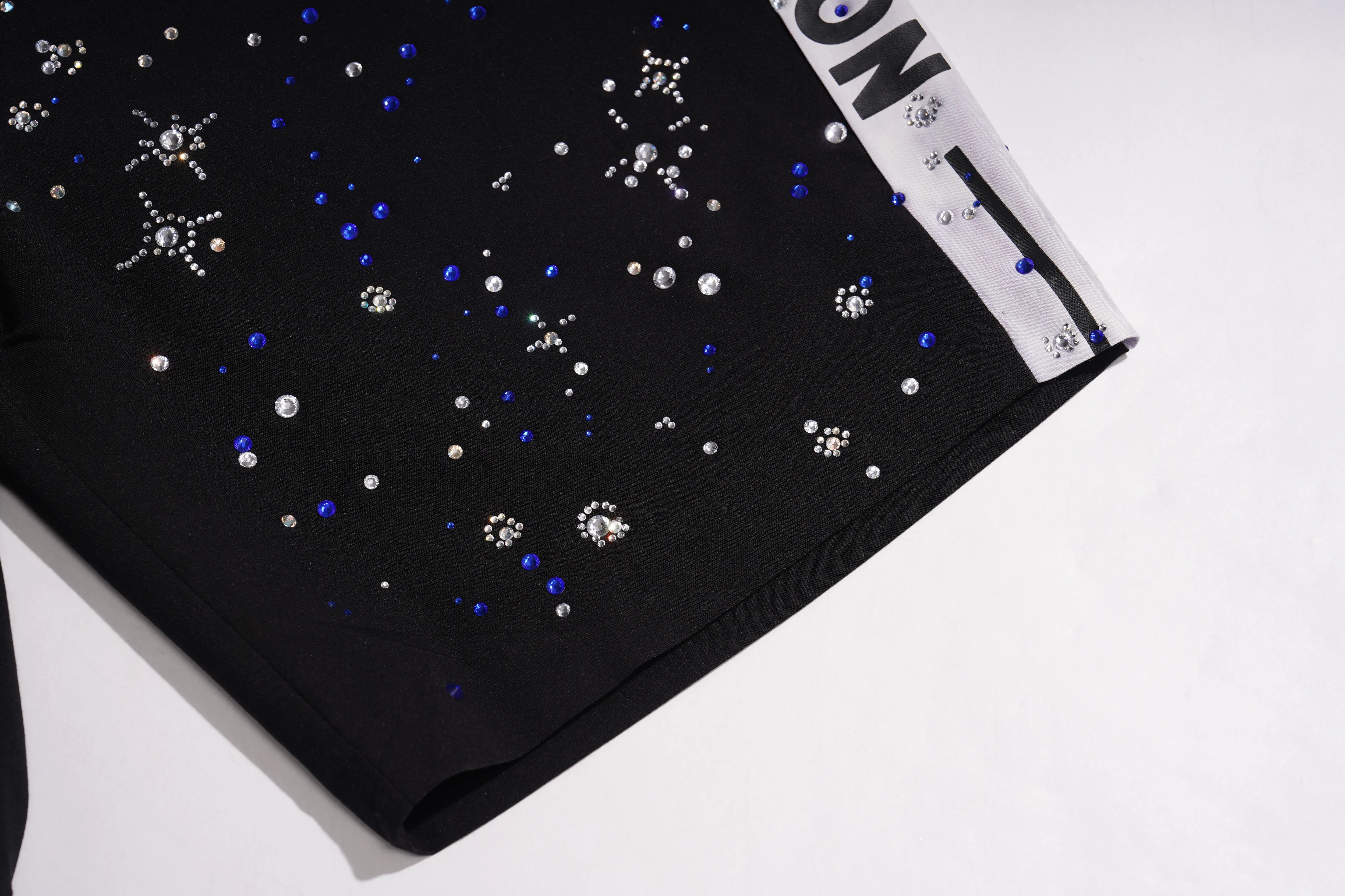 TCH Starry Rhinestone Shorts Black Streetwear Casual Bermuda Shorts Luxury Streetwear Brand Official Showcase