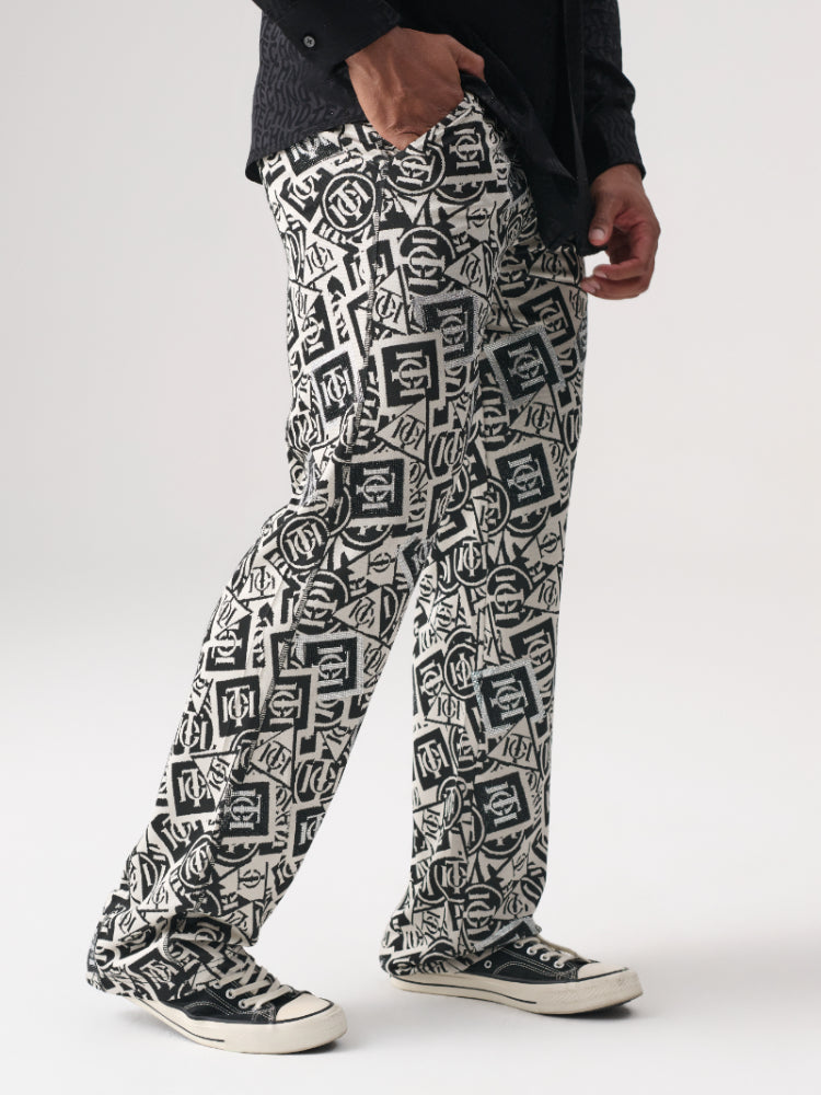 tch street style fun printed casual pants blackandwhite HighEnd Luxury Streetwear Brand Official Showcase
