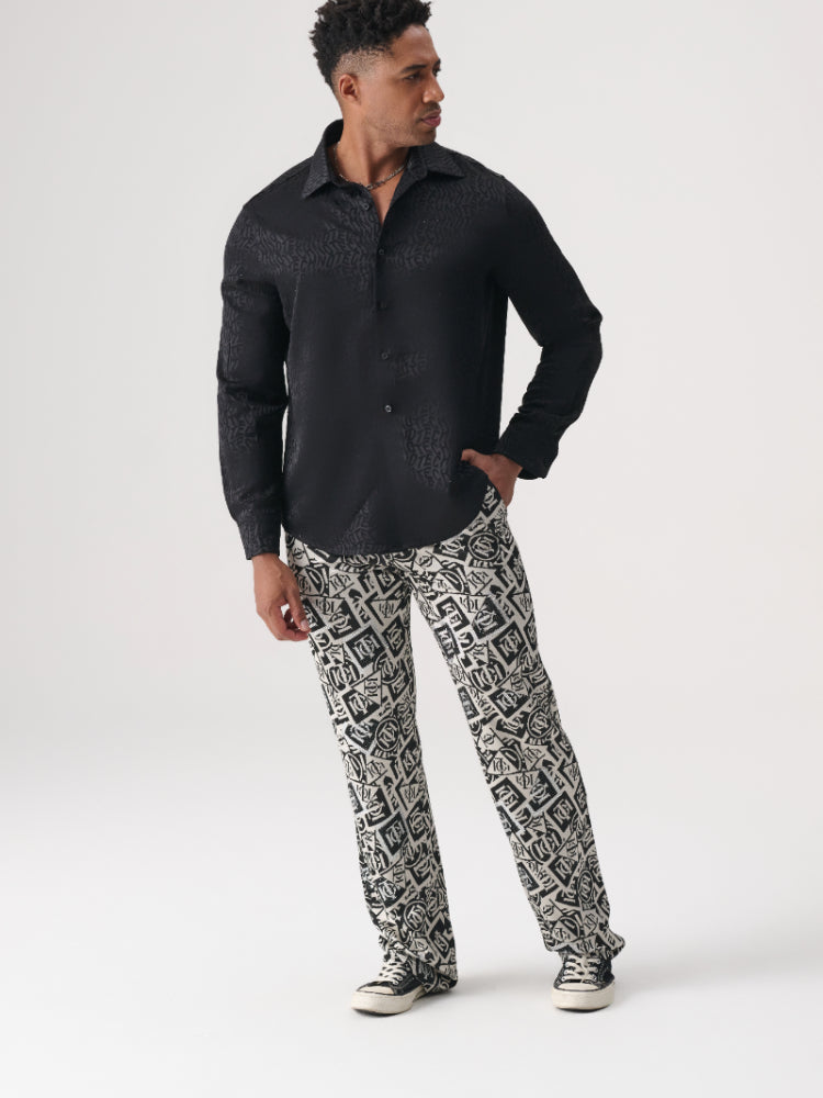 tch street style fun printed casual pants blackandwhite HighEnd Luxury Streetwear Brand Official Showcase