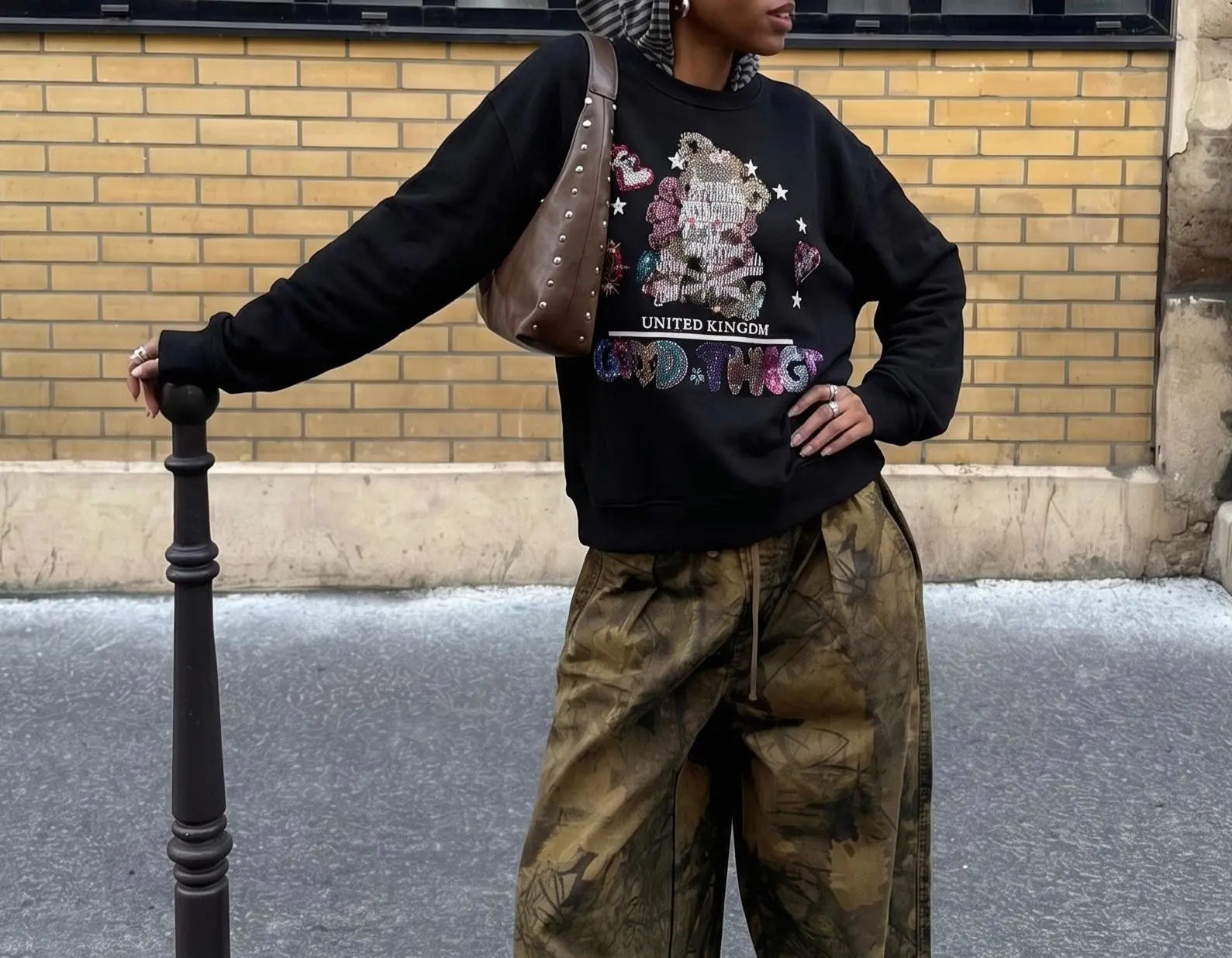 TCH TRUST GOOD THINGS Rhinestone Skull Teddy Sweatshirt Luxury Streetwear Brand Official Showcase