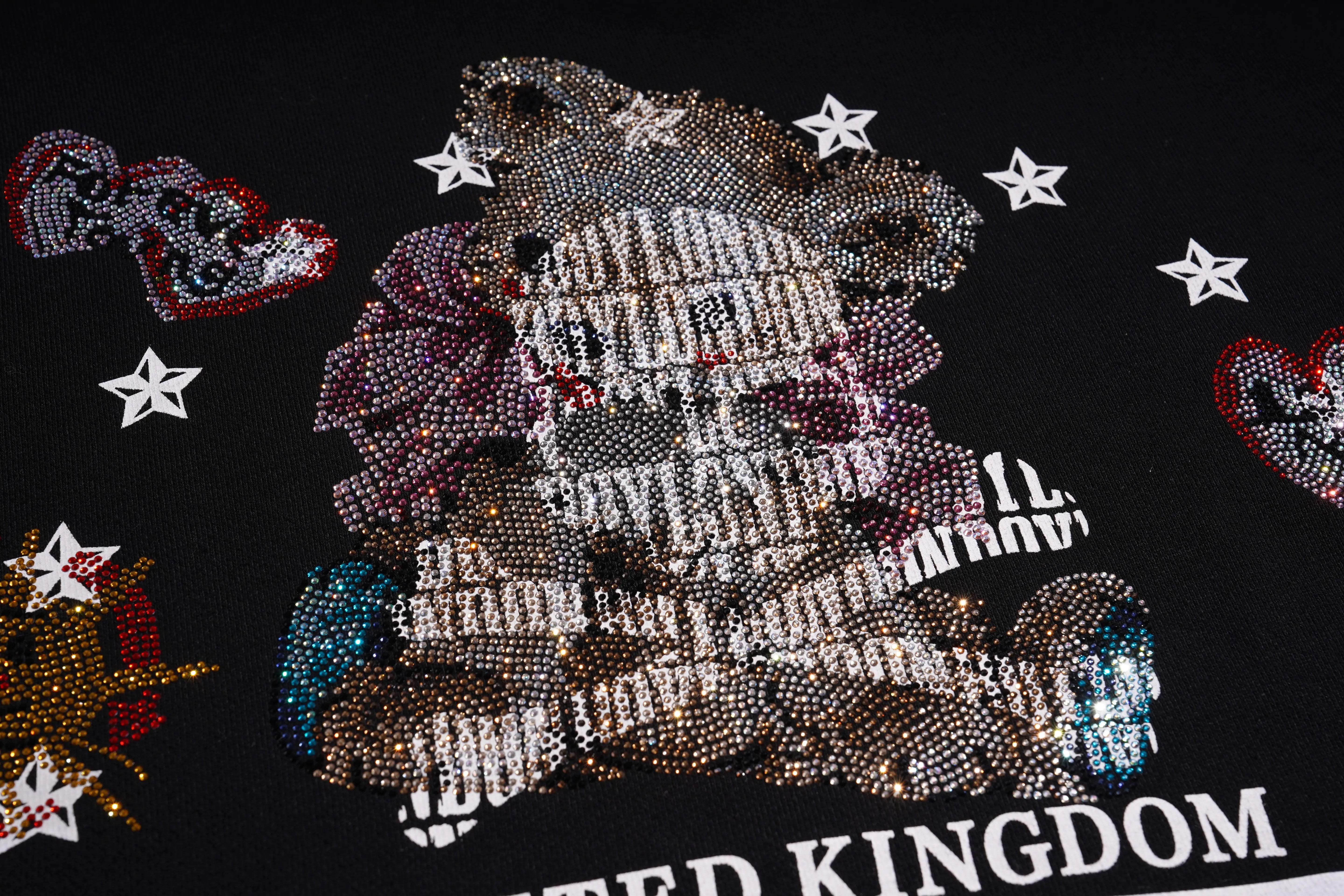 TCH TRUST GOOD THINGS Rhinestone Skull Teddy Sweatshirt Luxury Streetwear Brand Official Showcase