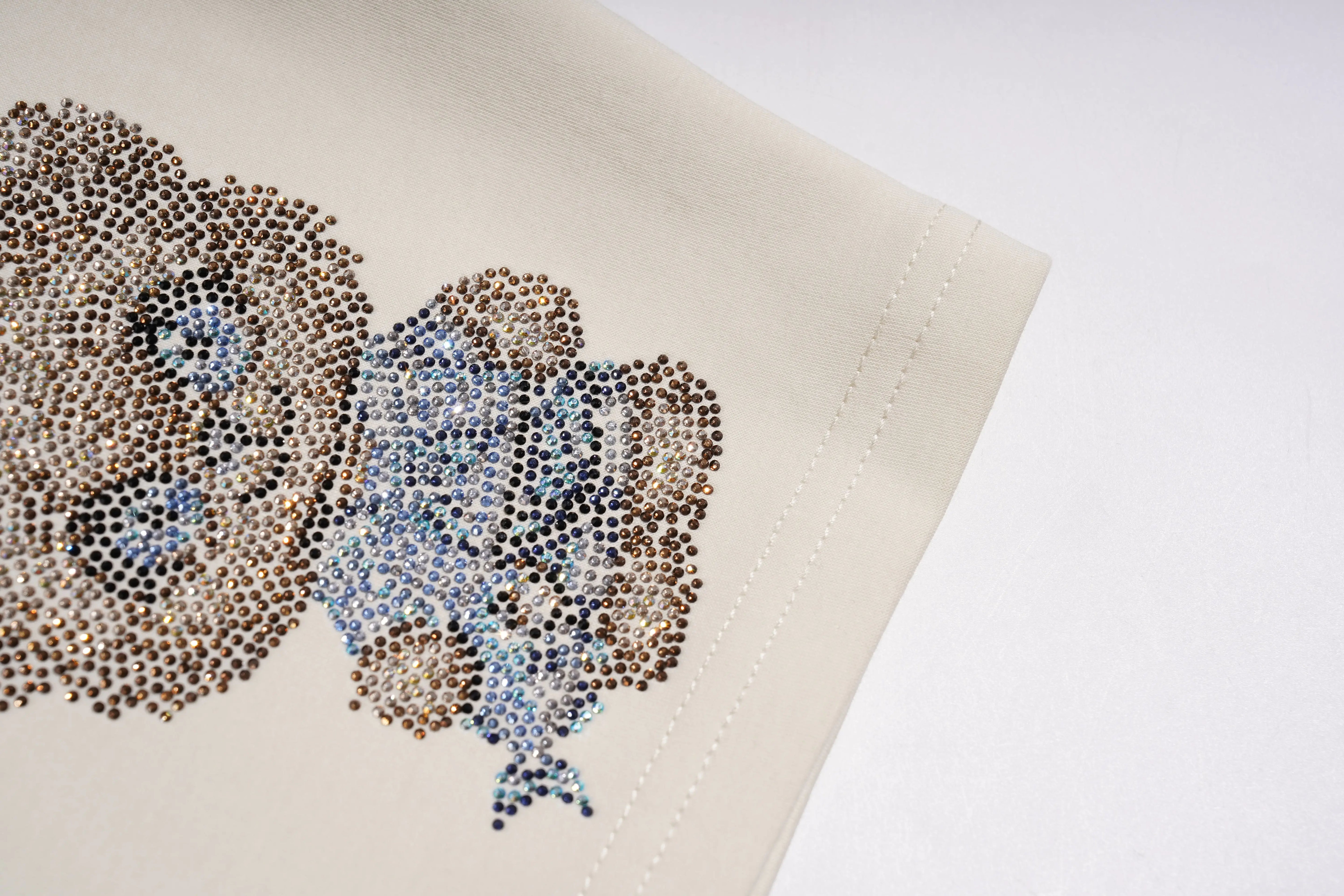 Close-up of a decorative item with bead patterns on a white background, TCH Teddy Bear Garden Rhinestone Lounge Set