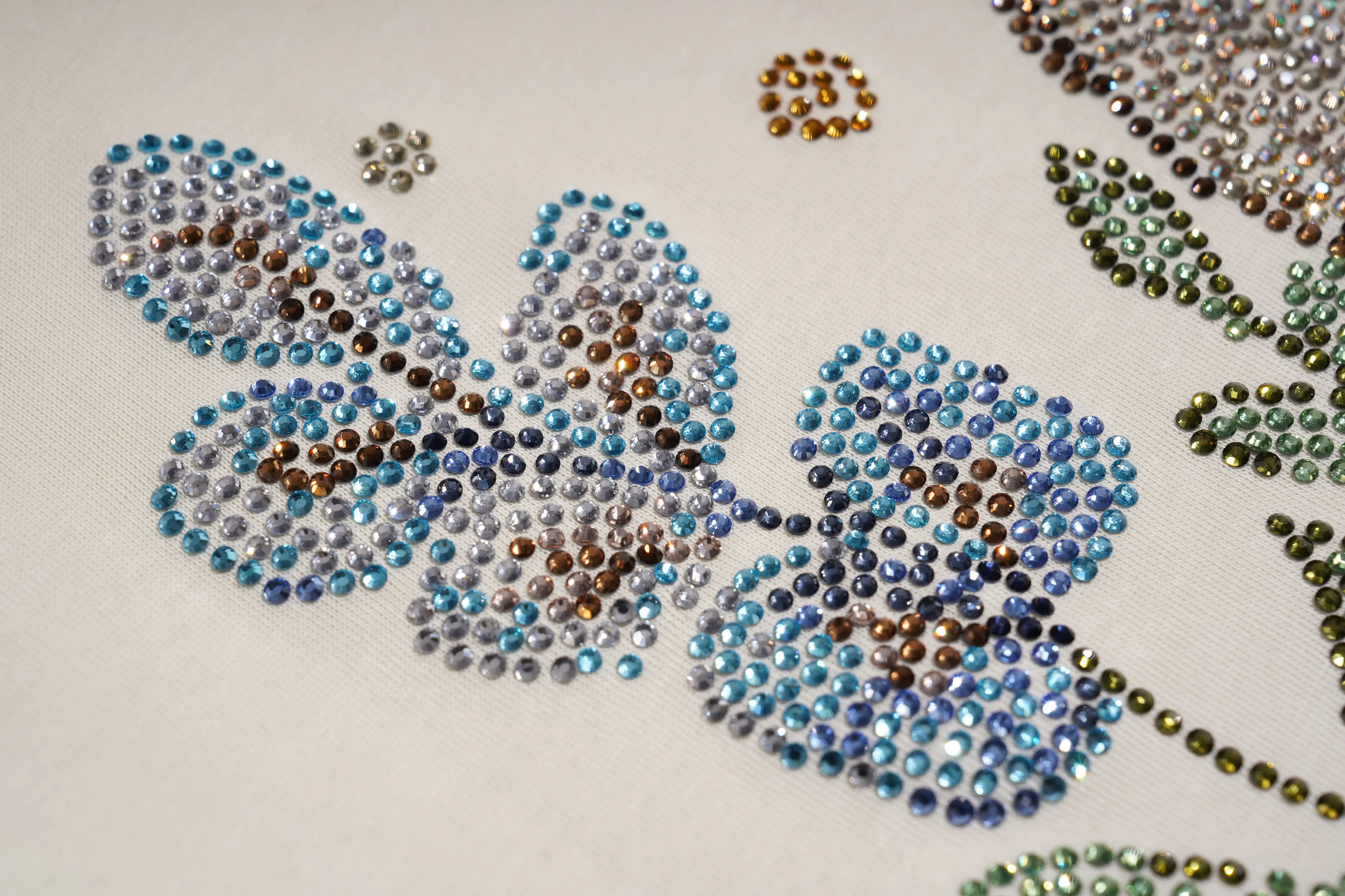 Decorative design with colorful beads on a white background, TCH Teddy Bear Garden Rhinestone Lounge Set