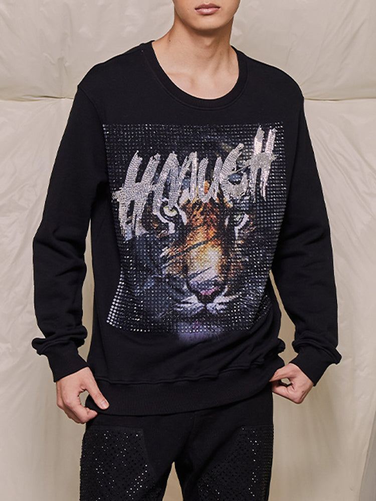 tch tiger rhinestone unisex graphic pullover black HighEnd Luxury Streetwear Brand Official Showcase