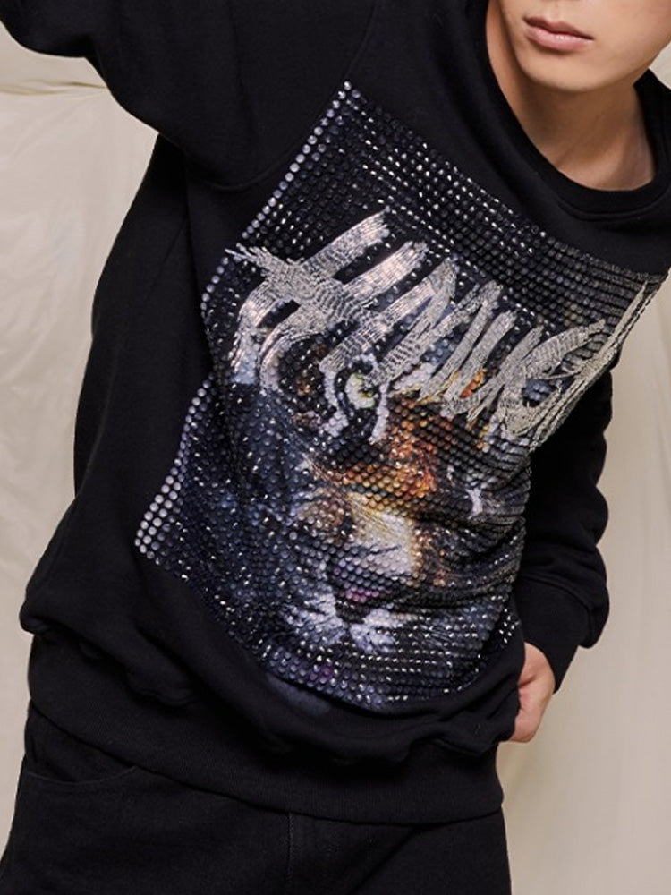 tch tiger rhinestone unisex graphic pullover black HighEnd Luxury Streetwear Brand Official Showcase