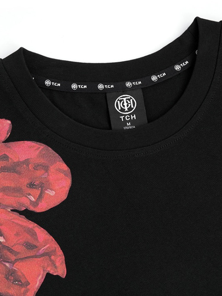 tch unisex allover flower print sparkle t-shirt black HighEnd Luxury Streetwear Brand Official Showcase