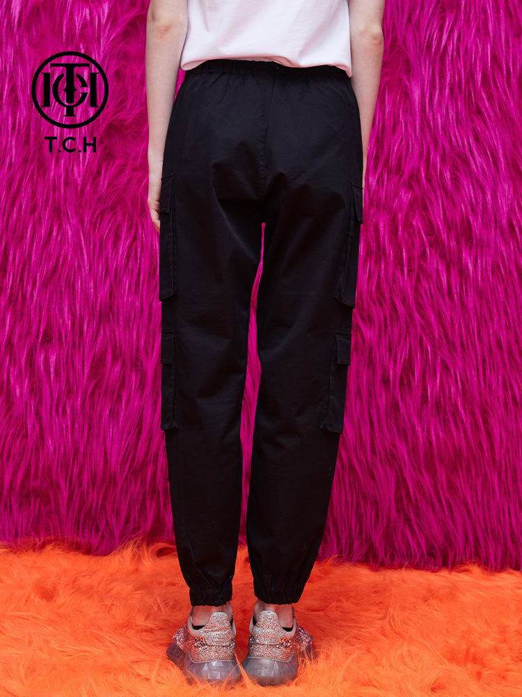 tch unisex graphic rhinestone cargo pants black HighEnd Luxury Streetwear Brand Official Showcase
