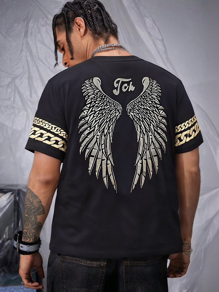 tch unisex rhinestone wings cotton tee black HighEnd Luxury Streetwear Brand Official Showcase