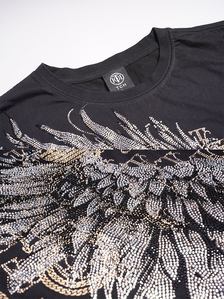 tch unisex rhinestone wings cotton tee black HighEnd Luxury Streetwear Brand Official Showcase